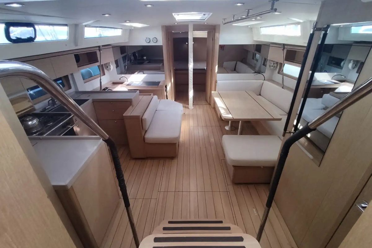 Salon of Dima II, a Beneteau Oceanis 51.1 sailboat at Municipal Unit of Lefkada, Greece