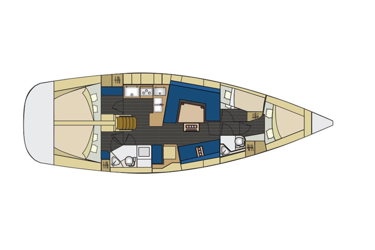 Okea Iris, a Elan 444 Impression sailboat at Lavreotiki Municipal Unit, Greece