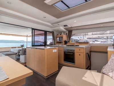 Galley of Ingrid, a Fountaine Pajot Aura 51 catamaran at Seget Donji, Croatia
