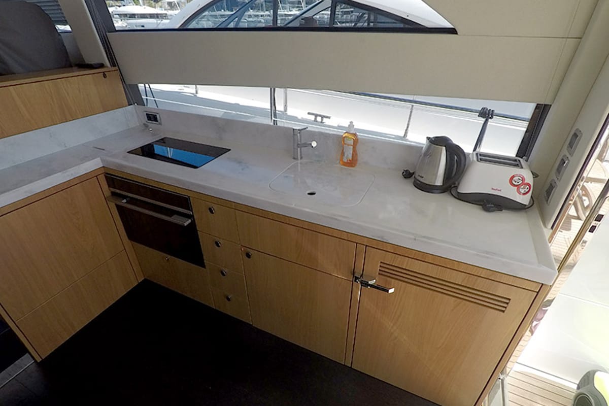 Galley of Get Lucky, a Dufour 460 GL sailboat at Grad Šibenik, Croatia