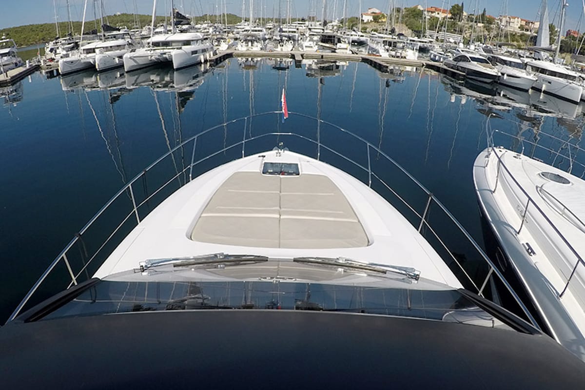 Deck of Get Lucky, a Dufour 460 GL sailboat at Grad Šibenik, Croatia