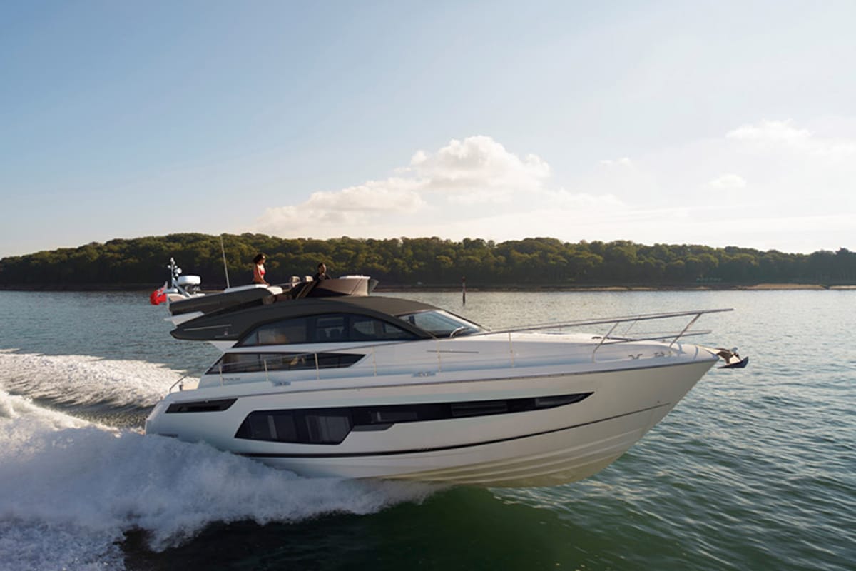 Exterior view of Get Lucky, a Dufour 460 GL sailboat at Grad Šibenik, Croatia