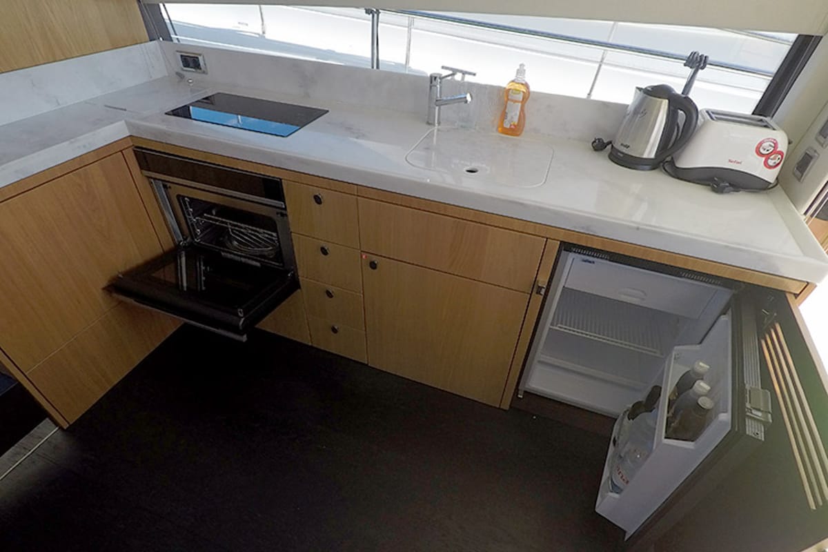 Galley of Get Lucky, a Dufour 460 GL sailboat at Grad Šibenik, Croatia