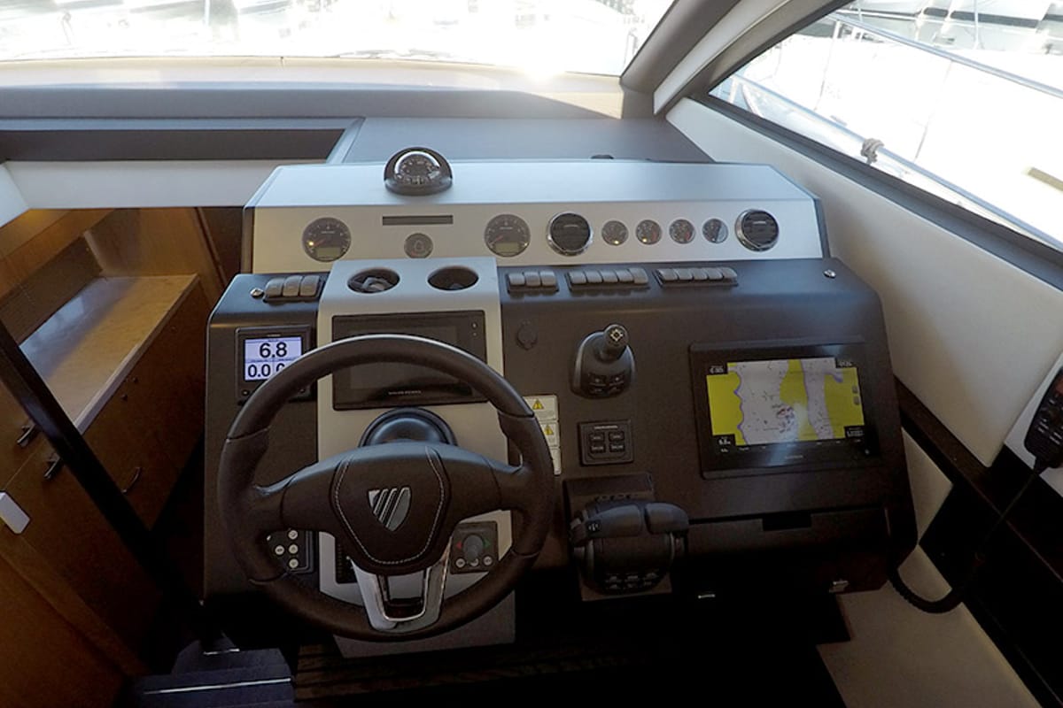 Cockpit of Get Lucky, a Dufour 460 GL sailboat at Grad Šibenik, Croatia