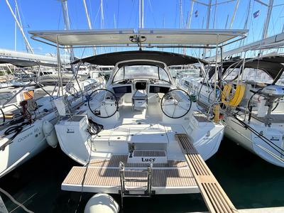 Cockpit of Lucy, a Beneteau Oceanis 48 sailboat at Općina Sukošan, Croatia
