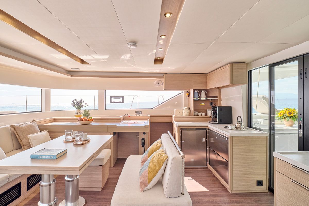 Galley of Efkrati, a Lagoon 51 catamaran at Athens, Greece