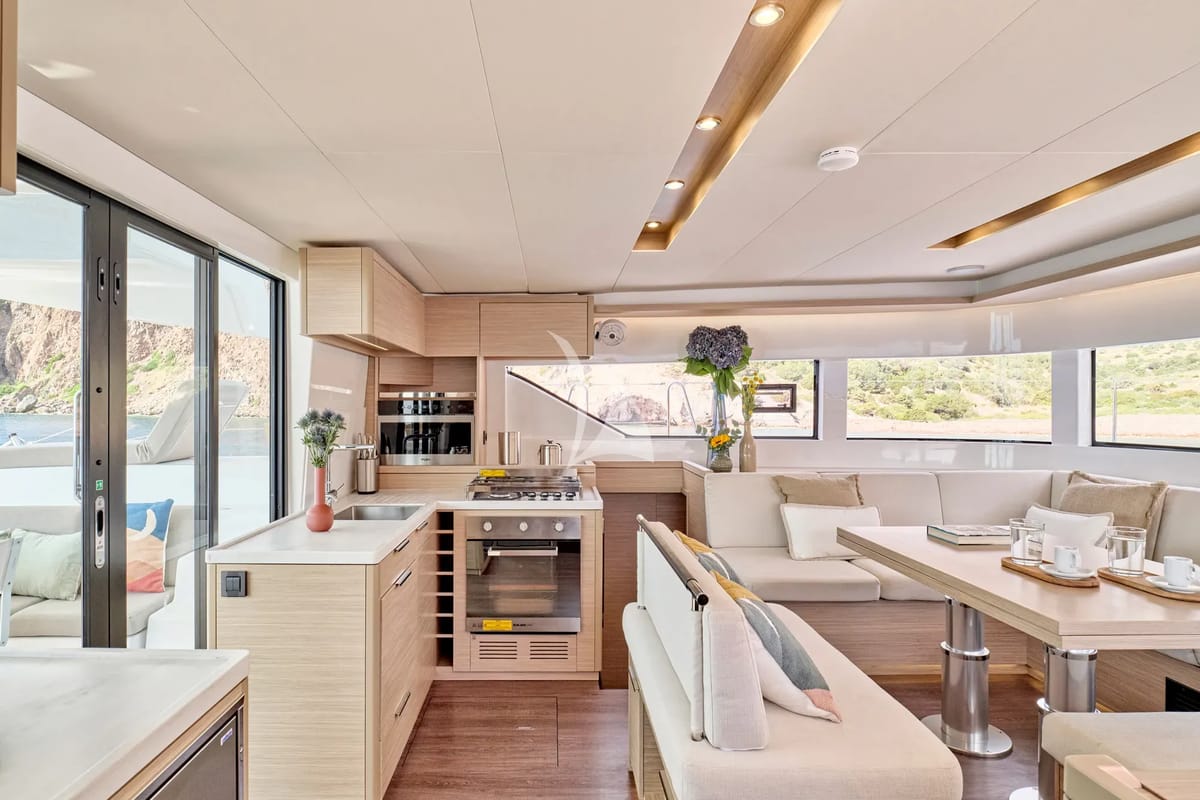 Galley of Efkrati, a Lagoon 51 catamaran at Athens, Greece