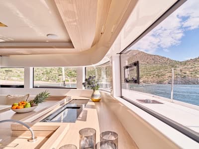 Galley of Efkrati, a Lagoon 51 catamaran at Athens, Greece