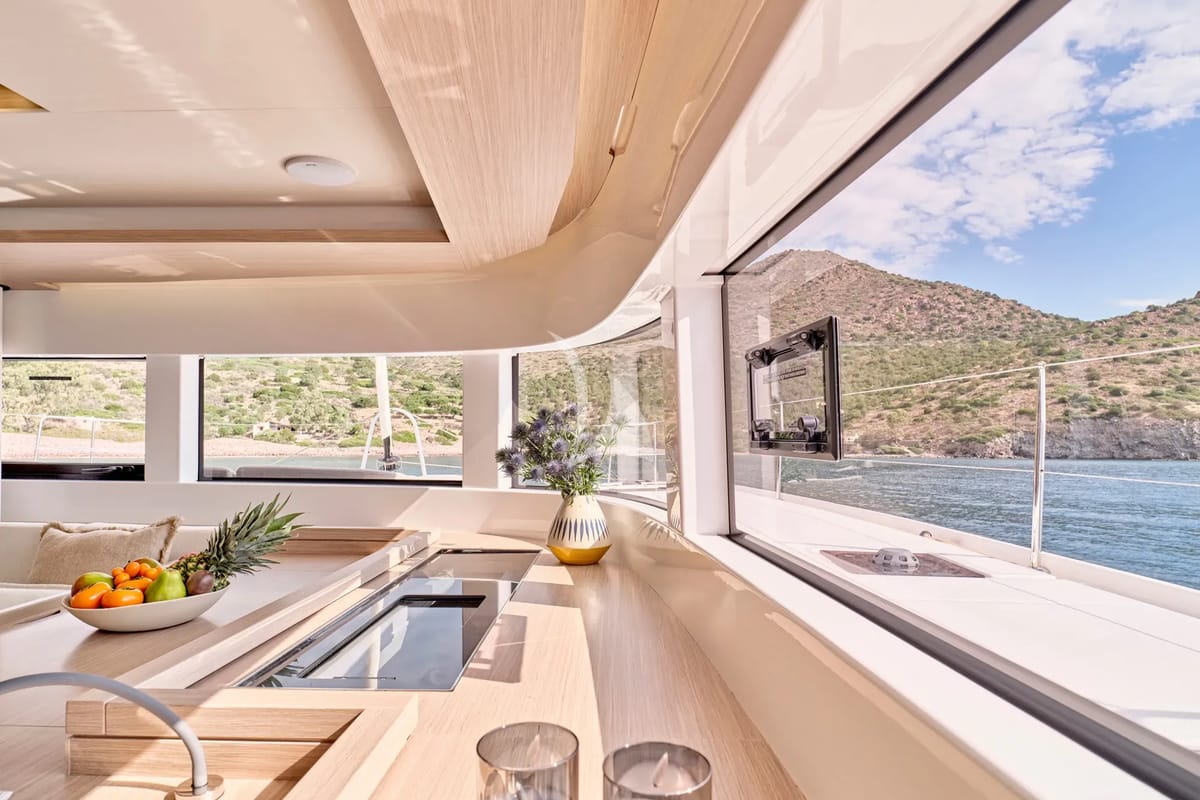 Galley of Efkrati, a Lagoon 51 catamaran at Athens, Greece