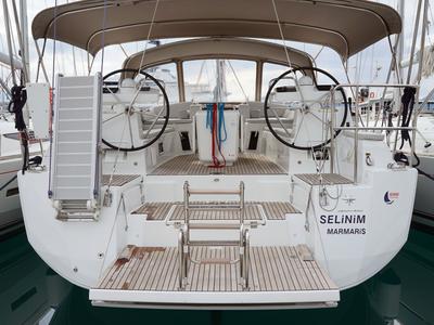 Cockpit of Caputh, a Jeanneau 51 sailboat at Marmaris, Turkey