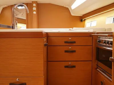 Galley of Caputh, a Jeanneau 51 sailboat at Marmaris, Turkey