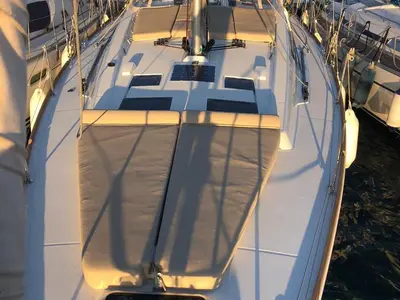 Deck of Comfort, a Beneteau Oceanis 45 sailboat at San Miguel de Abona, Spain