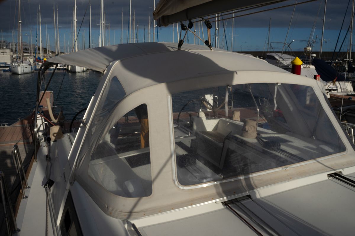 Deck of Comfort, a Beneteau Oceanis 45 sailboat at San Miguel de Abona, Spain