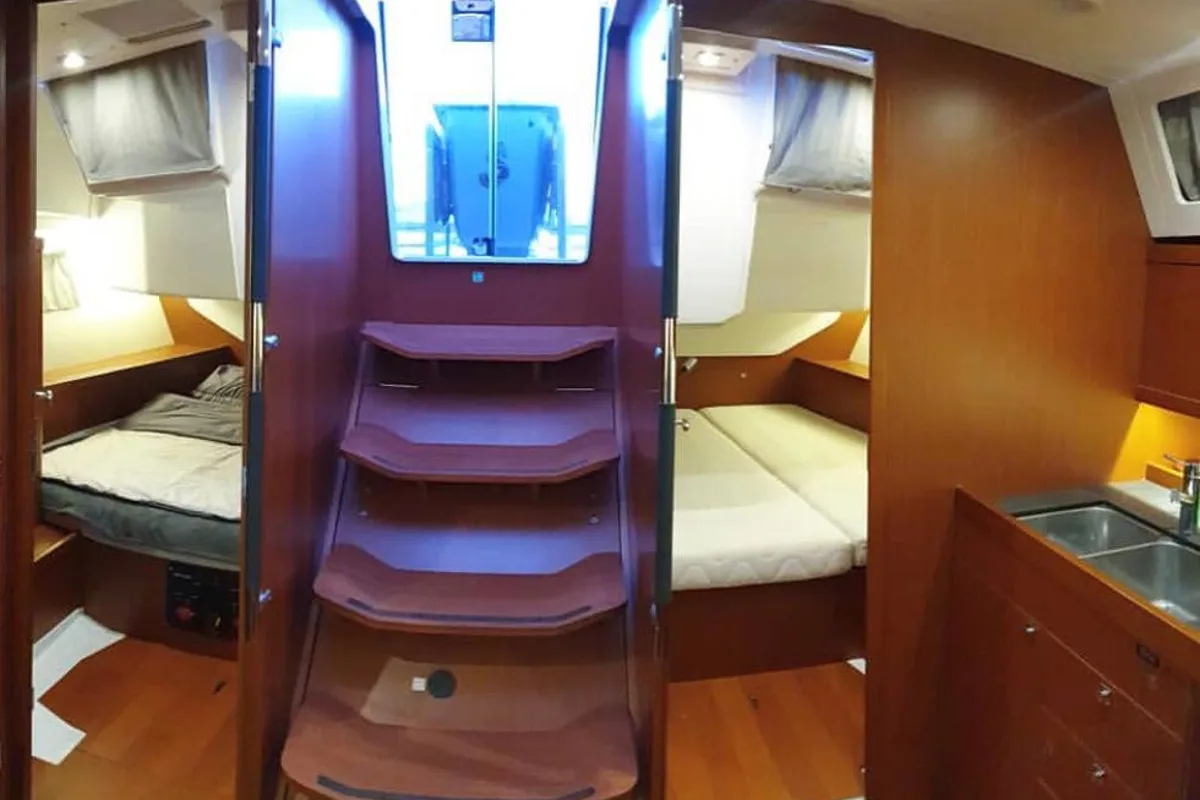 Cabin on Comfort, a Beneteau Oceanis 45 sailboat at San Miguel de Abona, Spain