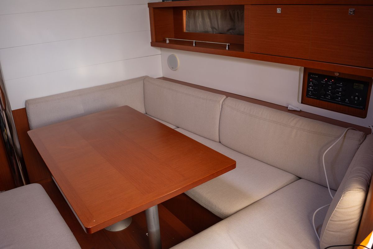 Salon of Comfort, a Beneteau Oceanis 45 sailboat at San Miguel de Abona, Spain