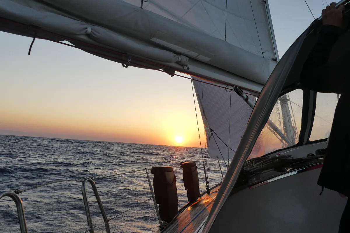 Deck of Carolina, a Elan 450 sailboat at Rodi Garganico, Italy