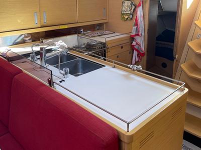 Galley of Carolina, a Elan 450 sailboat at Rodi Garganico, Italy
