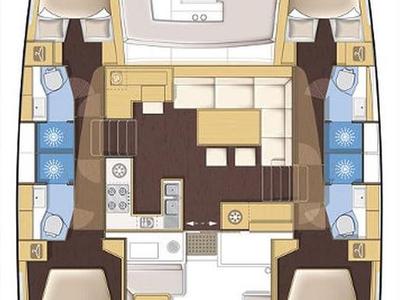 Floor plan of Fulmar, a Lagoon 450 S catamaran at Općina Marina, Croatia
