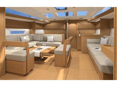Salon of Malu', a Dufour 520 Grand Large sailboat at Vibo Valentia, Italy