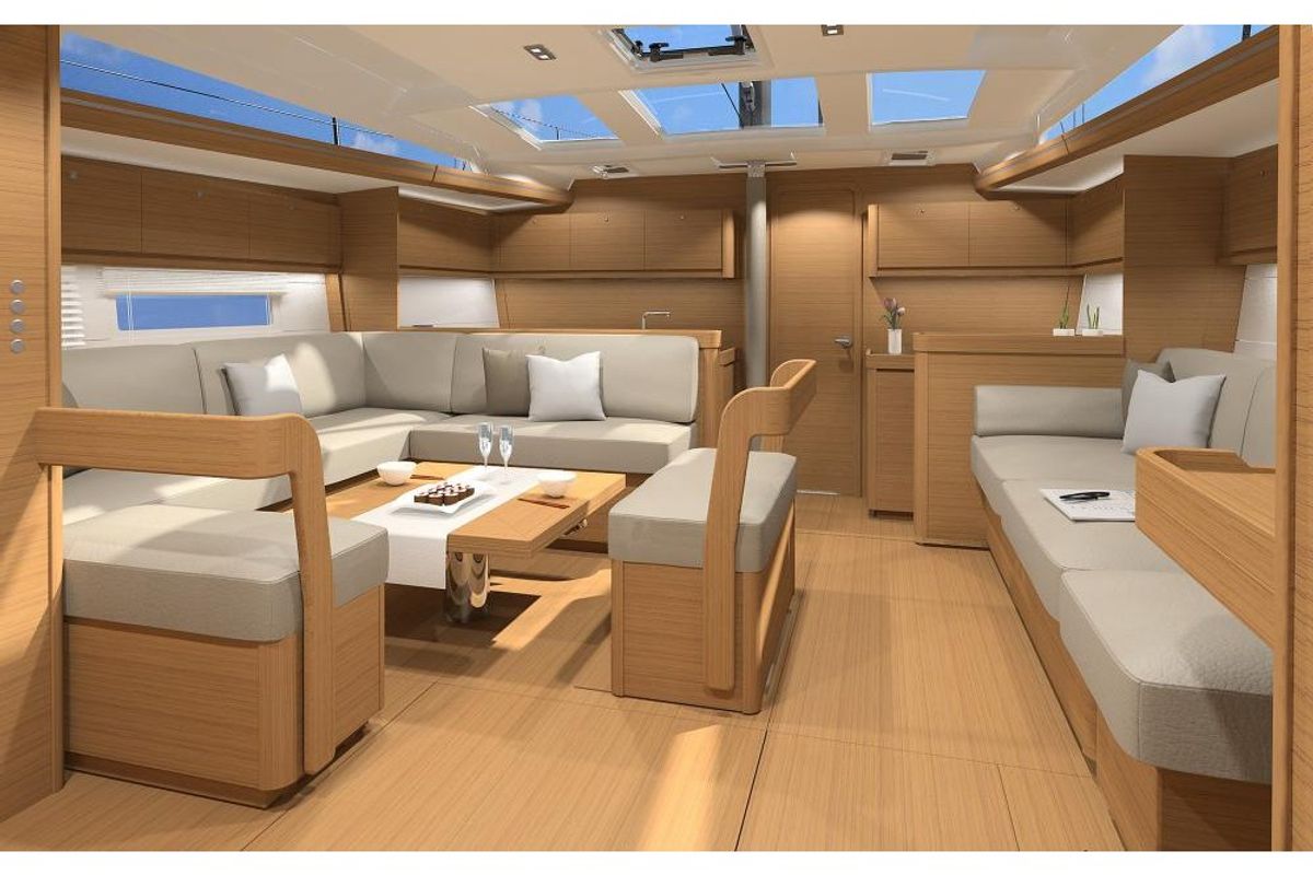 Salon of Malu', a Dufour 520 Grand Large sailboat at Vibo Valentia, Italy