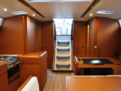 Galley of Ekaterina, a Jeanneau Sun Odyssey 519 sailboat at Marina Delta Kallithea, Greece