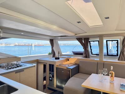Galley of Nona, a Fountaine Pajot Isla 40 catamaran at Preveza, Greece