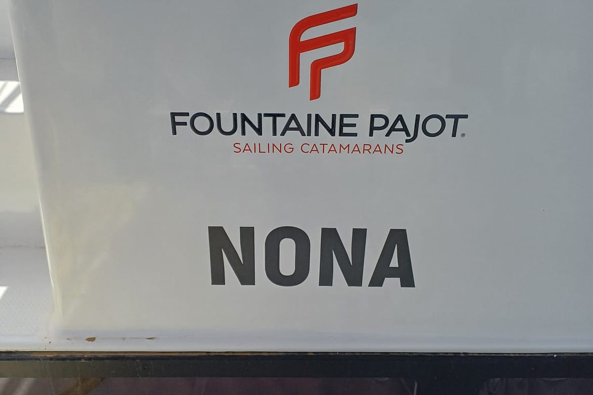 Nona, a Fountaine Pajot Isla 40 catamaran at Preveza, Greece
