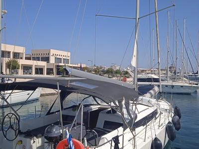 Deck of Anna smile, a Jeanneau Sun Odyssey 490 sailboat at Municipal Unit of Rhodes, Greece
