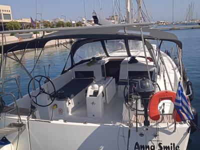 Cockpit of Anna smile, a Jeanneau Sun Odyssey 490 sailboat at Municipal Unit of Rhodes, Greece