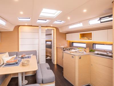 Galley of Sirena, a Dufour 41 sailboat at Municipal Unit of Palairos, Greece