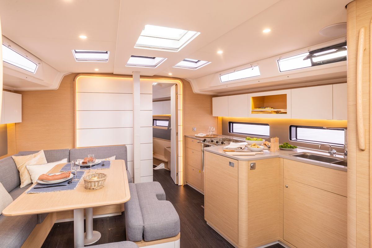 Galley of Sirena, a Dufour 41 sailboat at Municipal Unit of Palairos, Greece