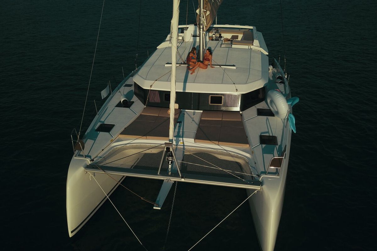 Deck of Seaven, a Dufour 48 Catamaran catamaran at Grad Kaštela, Croatia
