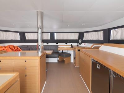 Salon of Seaven, a Dufour 48 Catamaran catamaran at Grad Kaštela, Croatia