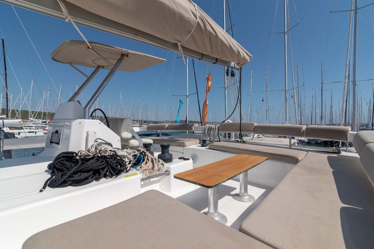 Seaven, a Dufour 48 Catamaran catamaran at Grad Kaštela, Croatia