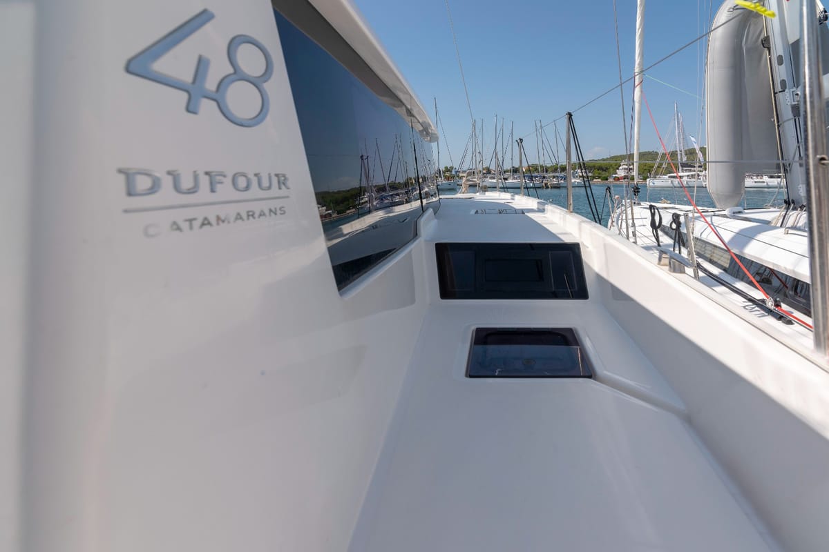 Seaven, a Dufour 48 Catamaran catamaran at Grad Kaštela, Croatia