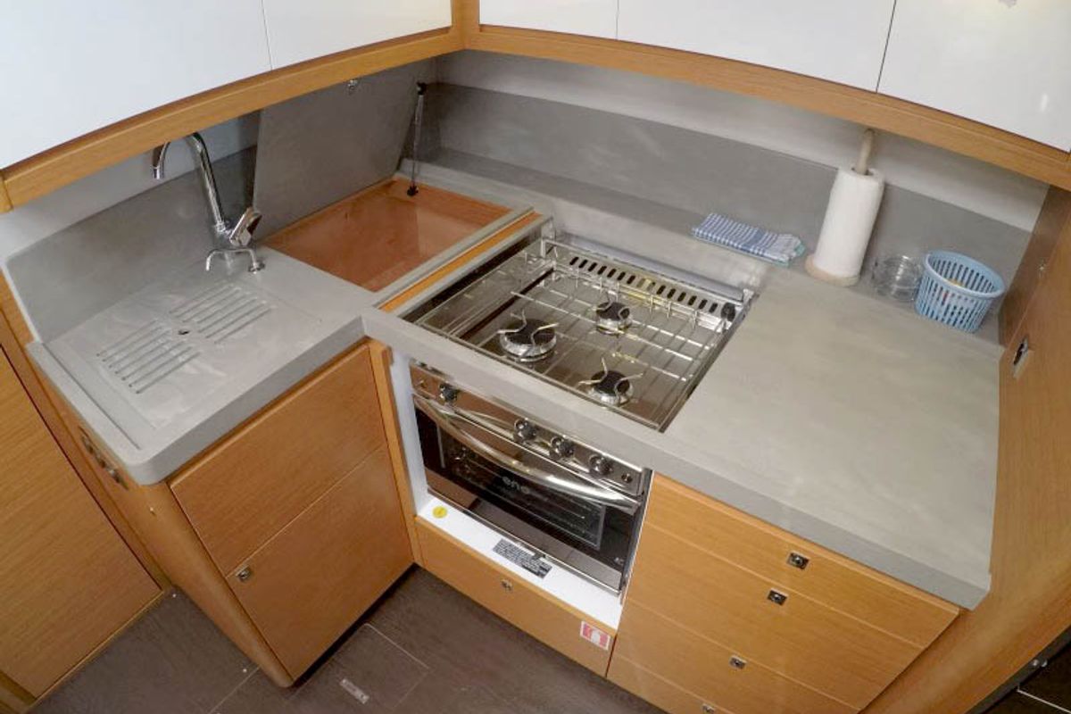 Galley of Alibaba, a Dufour 470 sailboat at Grad Šibenik, Croatia