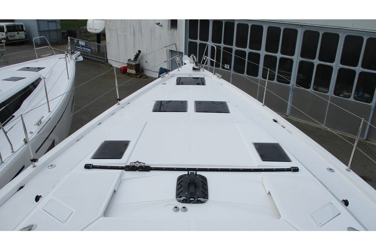Deck of Desdemona, a Bavaria C45 sailboat at Gothenburg, Sweden