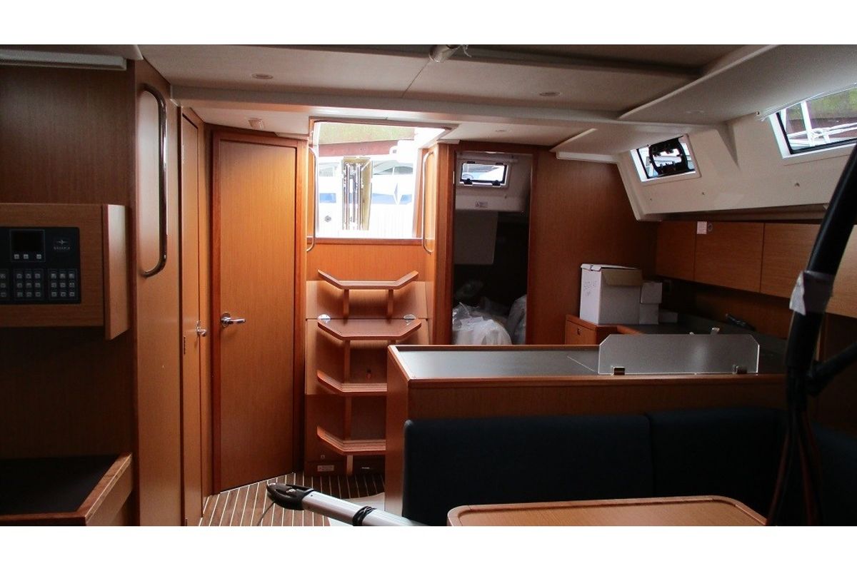 Salon of Desdemona, a Bavaria C45 sailboat at Gothenburg, Sweden