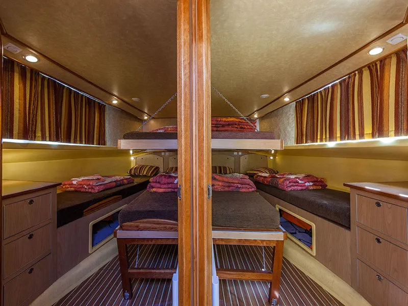 Cabin on 150FB-5, a Pénichette 1500FB motorboat at Loosdrecht, Netherlands