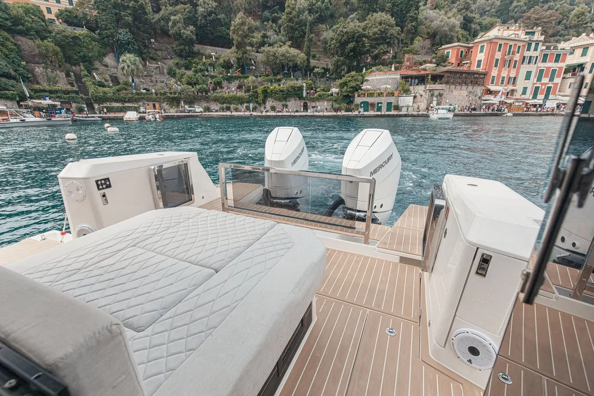 Deck of Blade, a Saxdor Yachts Saxdor 400 GTO motorboat at Općina Sukošan, Croatia