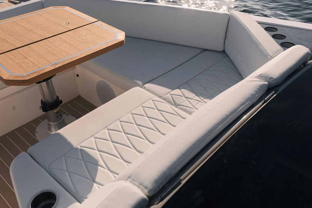 Deck of Blade, a Saxdor Yachts Saxdor 400 GTO motorboat at Općina Sukošan, Croatia
