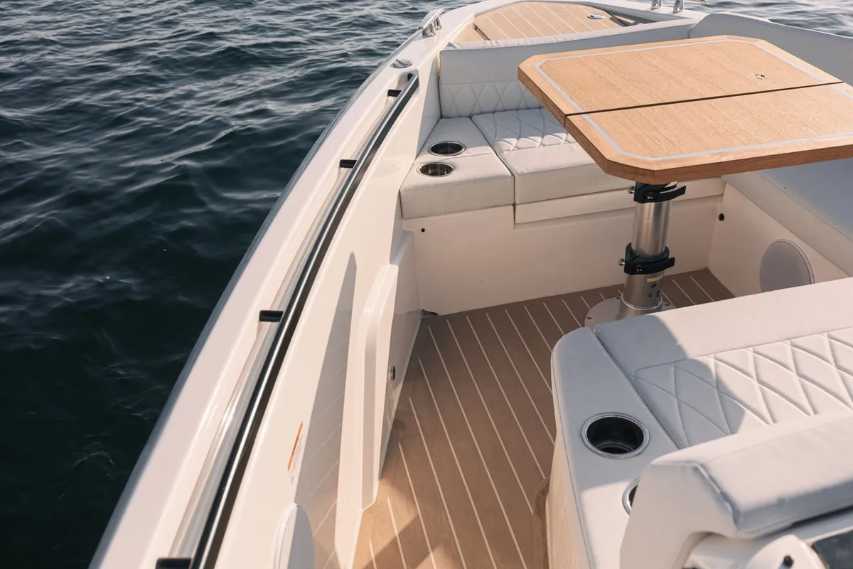 Deck of Blade, a Saxdor Yachts Saxdor 400 GTO motorboat at Općina Sukošan, Croatia