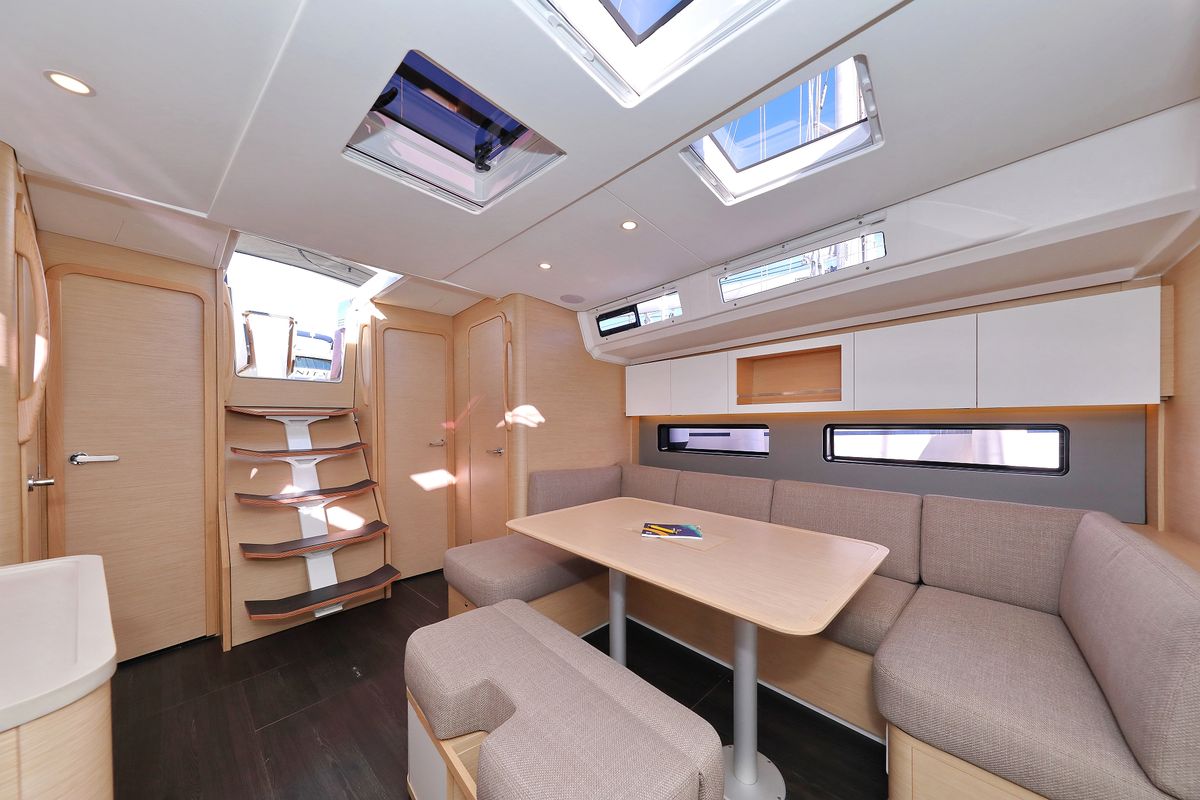 Salon of Aniela, a Dufour 41 sailboat at Grad Biograd na Moru, Croatia