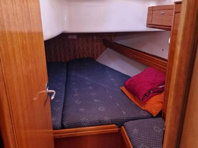 Cabin on Eleni, a Bavaria 39 Cruiser sailboat at Volos Municipality, Greece