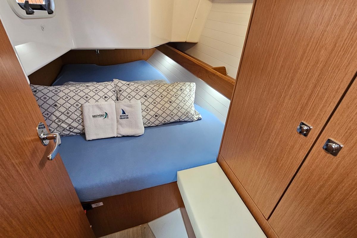 Cabin on Zen, a Bavaria Cruiser 34 Style sailboat at Zadar, Croatia