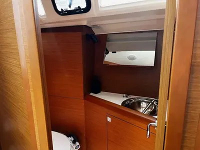 Cockpit of Vitamar, a Jeanneau Sun Odyssey 349 sailboat at Grad Pula, Croatia