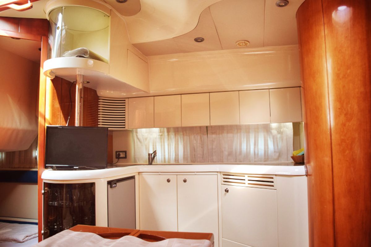 Galley of H.I.T., a Fairline Boats Fairlane Targa 48 motorboat at Primošten, Croatia