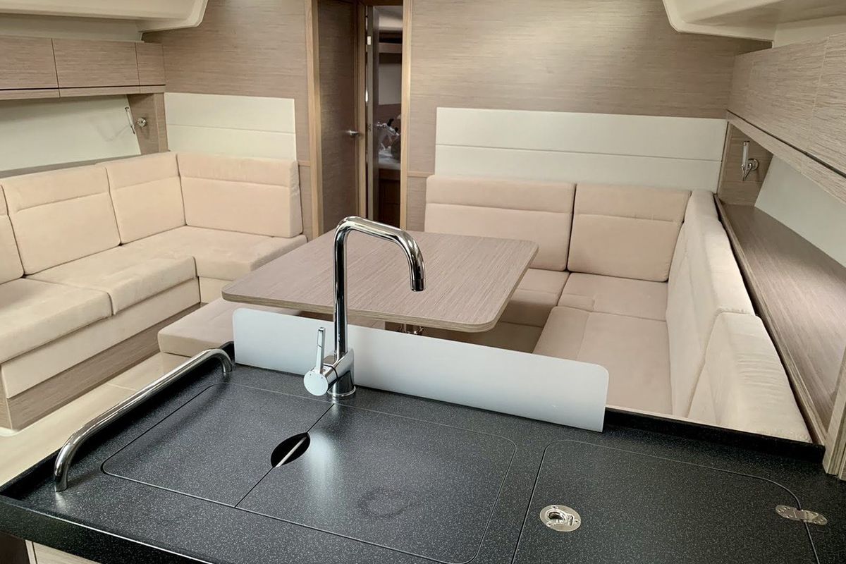 Galley of Xristina, a Hanse Yachts Hanse 458 sailboat at Athens, Greece