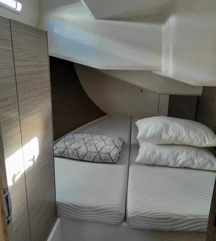 Head on Xristina, a Hanse Yachts Hanse 458 sailboat at Athens, Greece