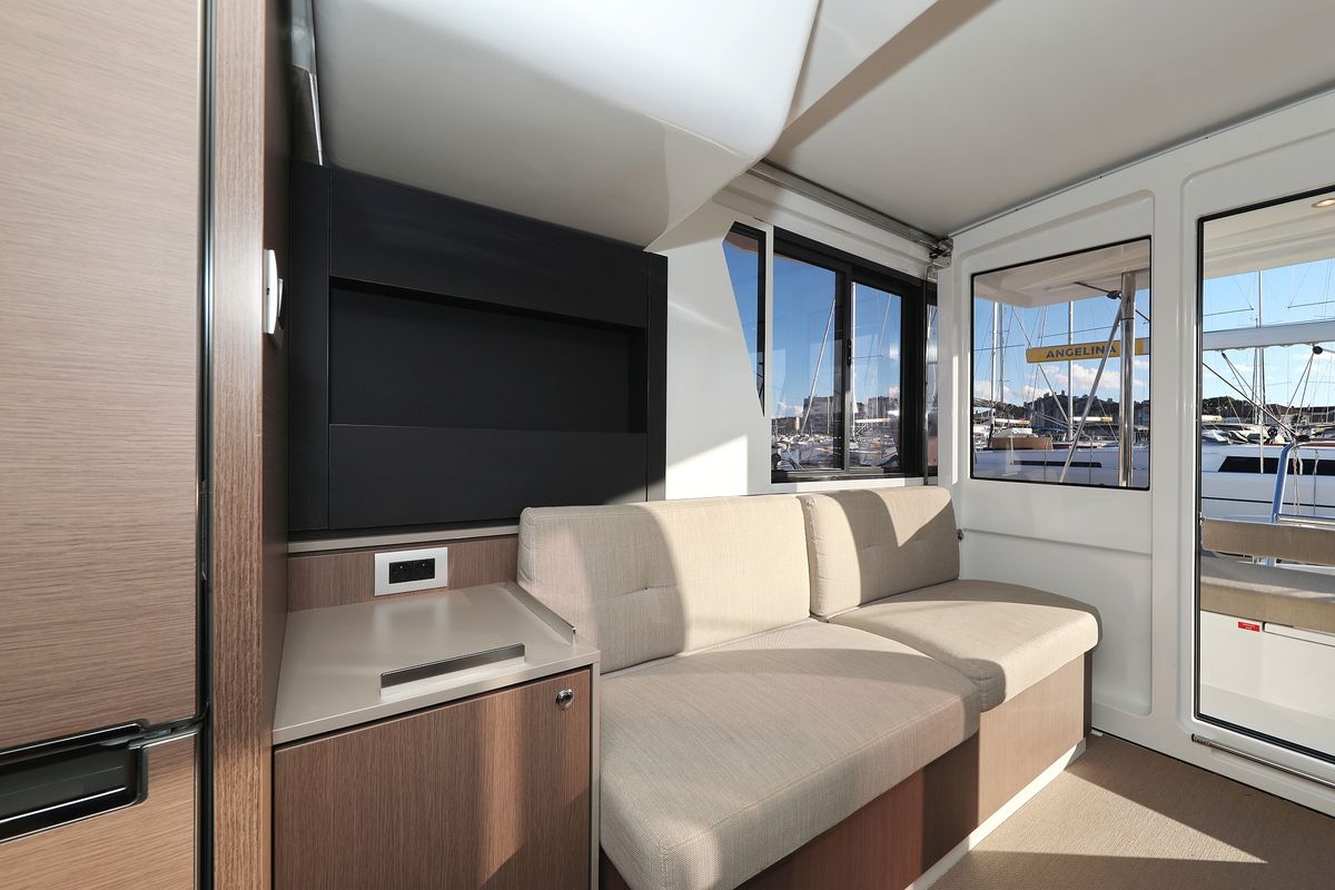Salon of Hubble, a Bali 4.2 catamaran at Grad Biograd na Moru, Croatia